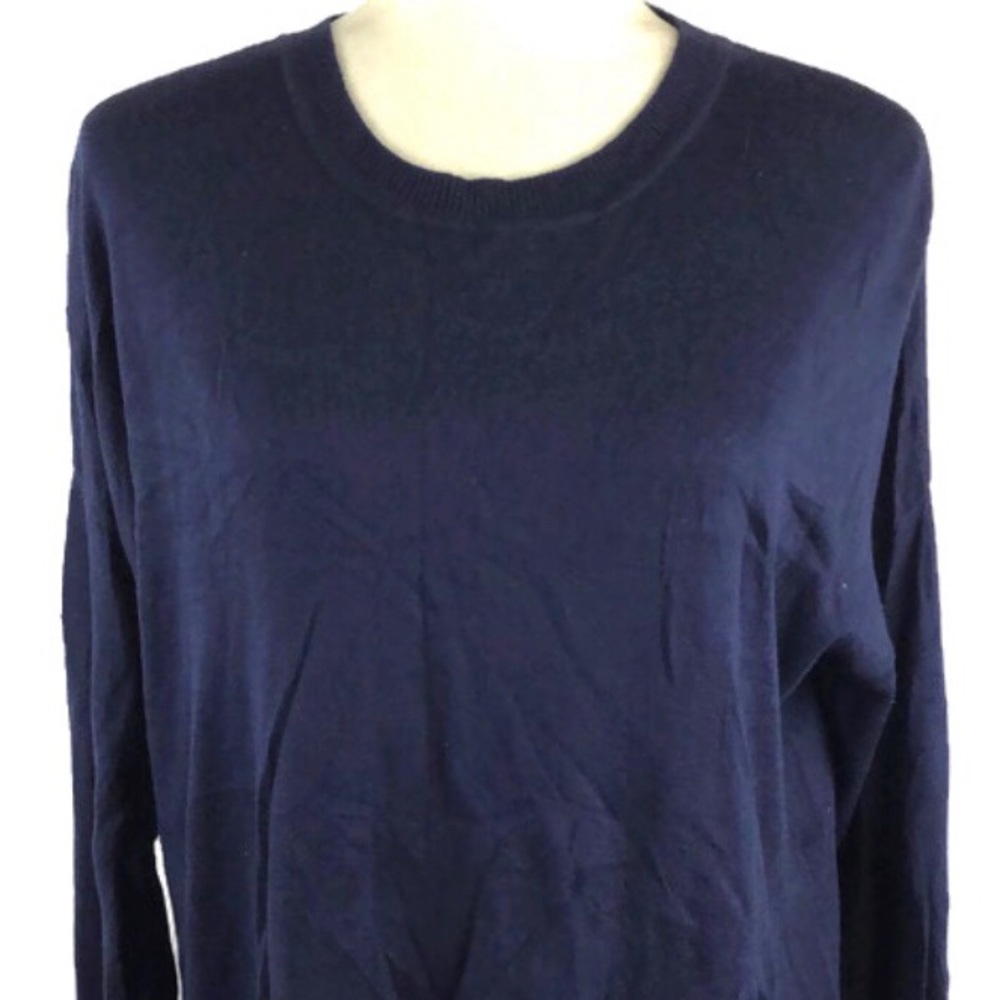 Love Scarlett Navy Asymmetrical Sweater - Picture 2 of 8